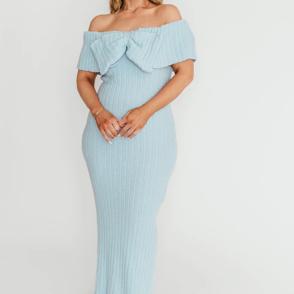 Worth Collective Off Shoulder Aston Maxi Dress in Ice Metal SIZE 1X NEW WITH TAG